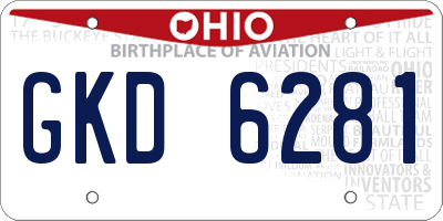 OH license plate GKD6281