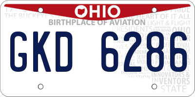 OH license plate GKD6286