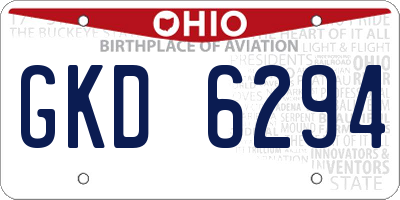 OH license plate GKD6294