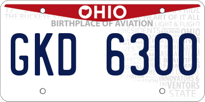 OH license plate GKD6300