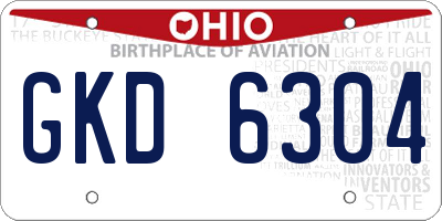 OH license plate GKD6304