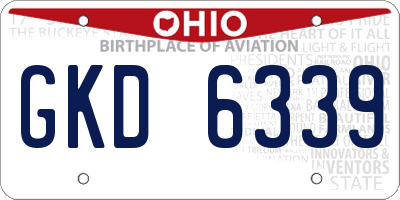 OH license plate GKD6339