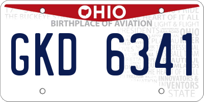 OH license plate GKD6341
