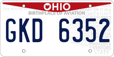 OH license plate GKD6352
