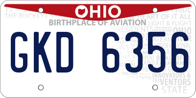 OH license plate GKD6356