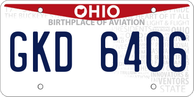 OH license plate GKD6406