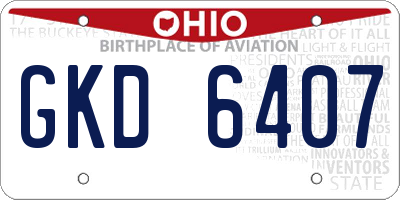 OH license plate GKD6407