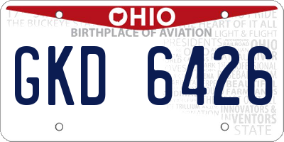 OH license plate GKD6426