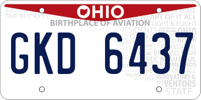 OH license plate GKD6437