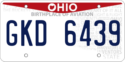 OH license plate GKD6439