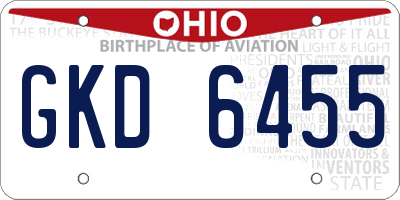 OH license plate GKD6455
