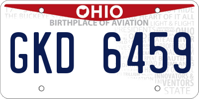 OH license plate GKD6459