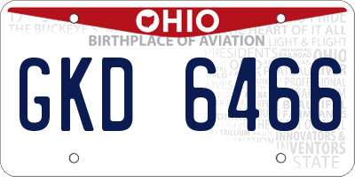 OH license plate GKD6466