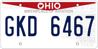 OH license plate GKD6467