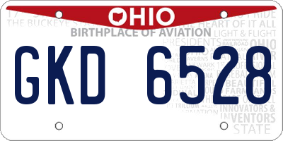 OH license plate GKD6528
