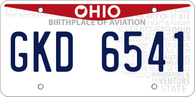 OH license plate GKD6541