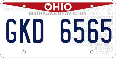 OH license plate GKD6565