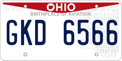 OH license plate GKD6566
