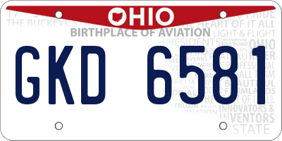 OH license plate GKD6581