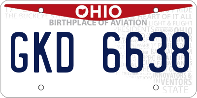 OH license plate GKD6638