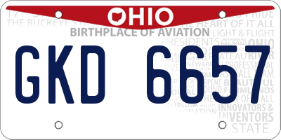 OH license plate GKD6657