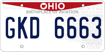 OH license plate GKD6663