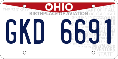 OH license plate GKD6691