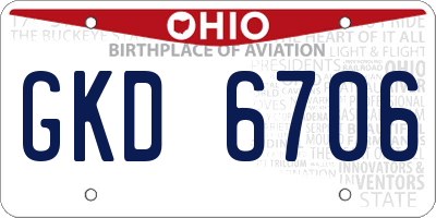 OH license plate GKD6706