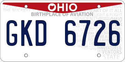 OH license plate GKD6726