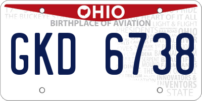 OH license plate GKD6738