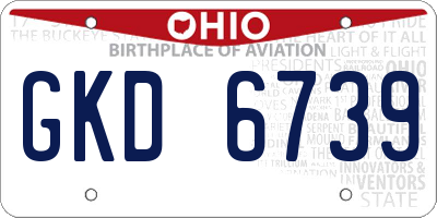 OH license plate GKD6739