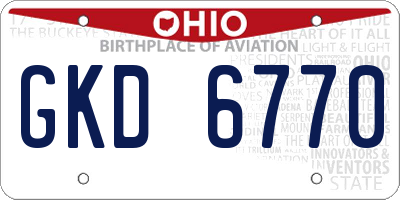 OH license plate GKD6770