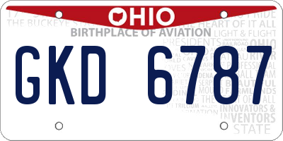 OH license plate GKD6787