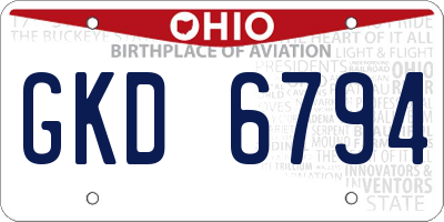 OH license plate GKD6794