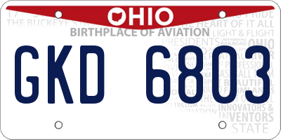 OH license plate GKD6803