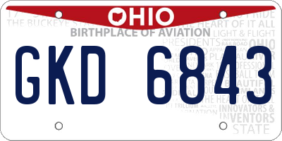 OH license plate GKD6843
