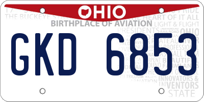 OH license plate GKD6853