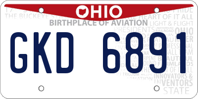 OH license plate GKD6891