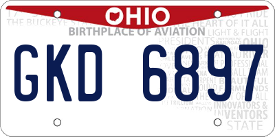 OH license plate GKD6897