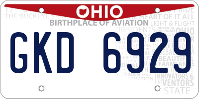 OH license plate GKD6929