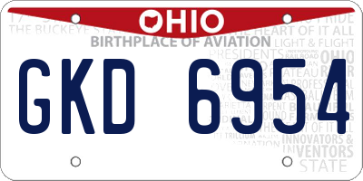 OH license plate GKD6954