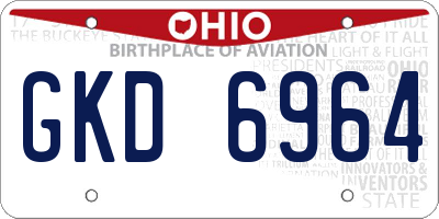 OH license plate GKD6964