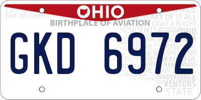 OH license plate GKD6972
