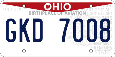 OH license plate GKD7008