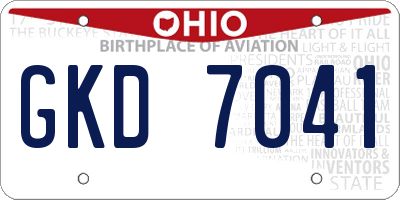 OH license plate GKD7041