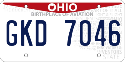 OH license plate GKD7046