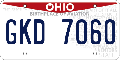OH license plate GKD7060