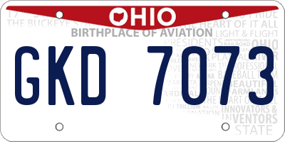 OH license plate GKD7073