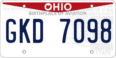 OH license plate GKD7098