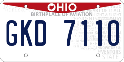OH license plate GKD7110